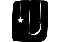 Hanging moon and star